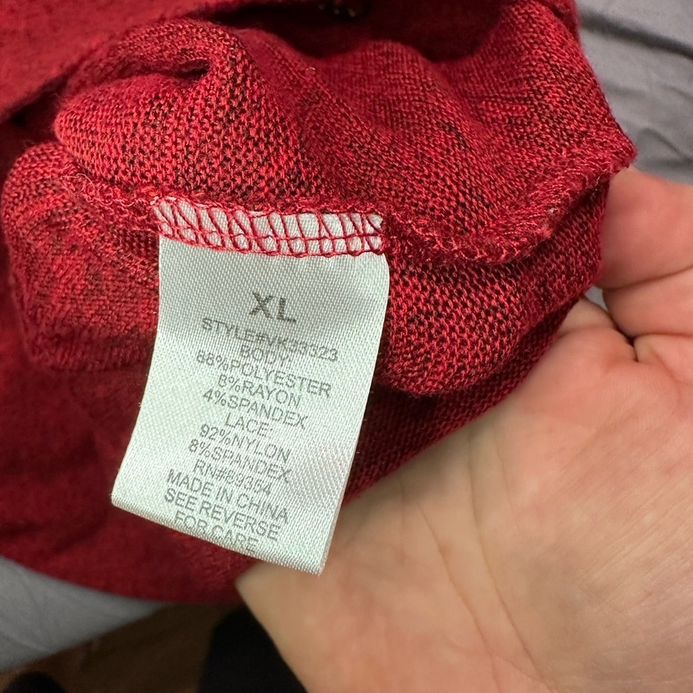 Red Lace Top - Picture 6 of 6